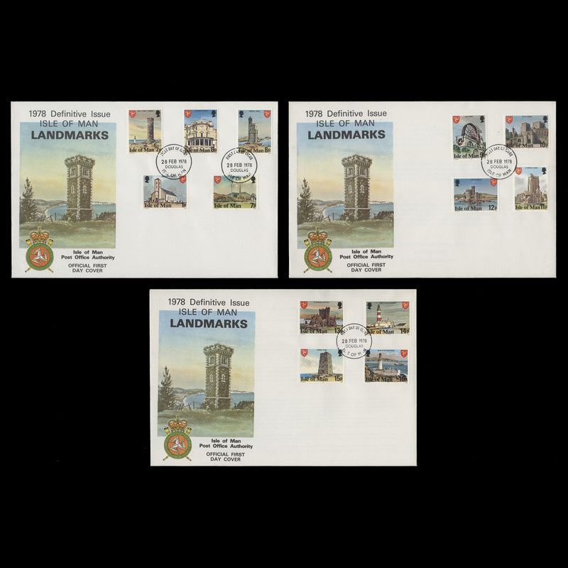 Isle of Man 1978-81 Landmarks Definitives first day covers