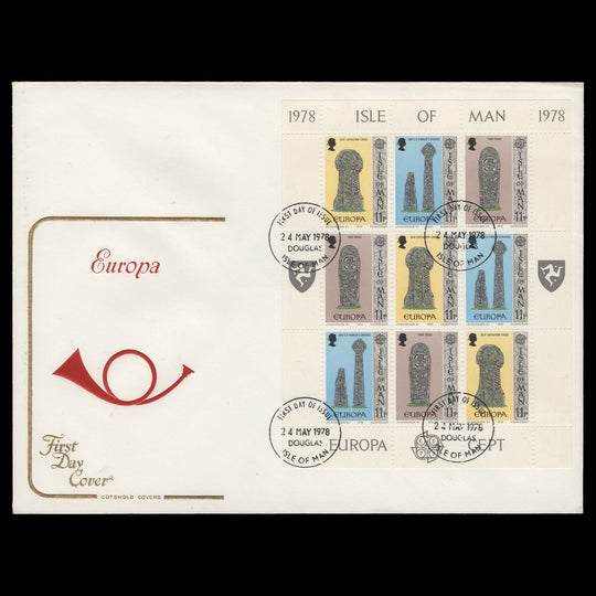 Isle of Man 1978 Europa, Crosses sheetlets first day covers