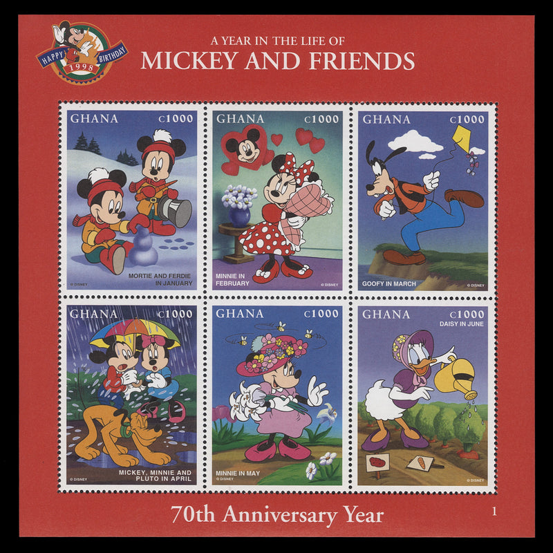 Ghana 1998 (MNH) A Year in the Life of Mickey Mouse sheetlets