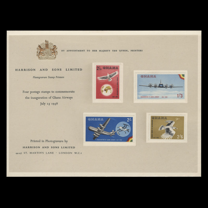 Ghana 1958 Inauguration of Ghana Airways presentation card
