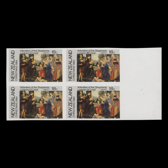 New Zealand 1984 Christmas imperf proof block