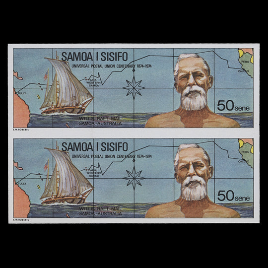 Samoa 1974 William Willis/UPU Centenary imperf proof pair