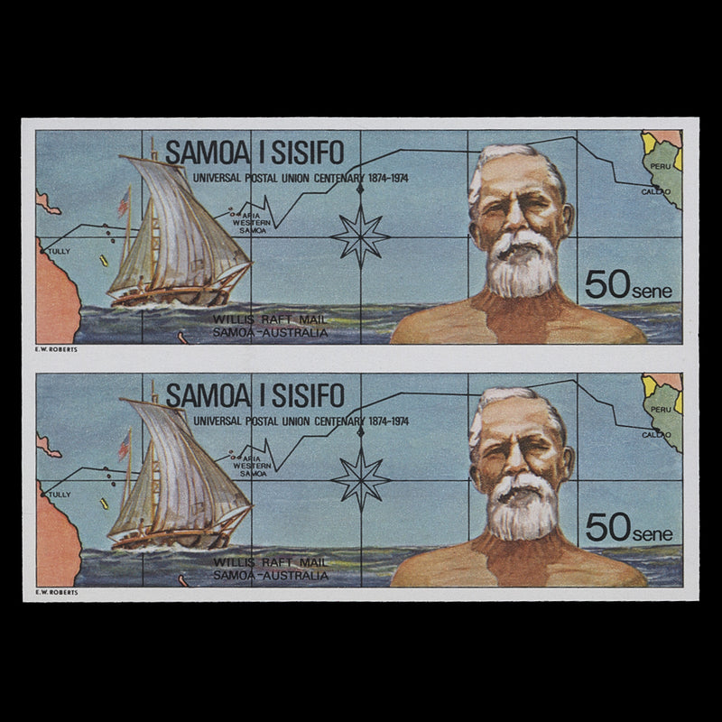Samoa 1974 William Willis/UPU Centenary imperf proof pair