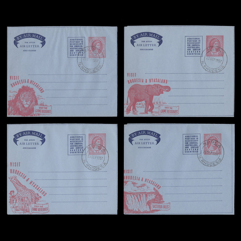 Rhodesia & Nyasaland 1957 Tourism first day air letters, NDOLA