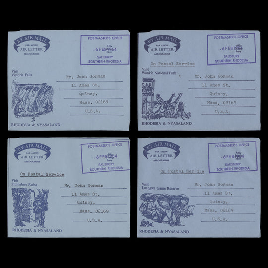 Rhodesia & Nyasaland 1958 Tourism air letters, SALISBURY