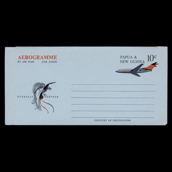 Papua New Guinea 1971 (Unused) 10c Aircraft aerogramme