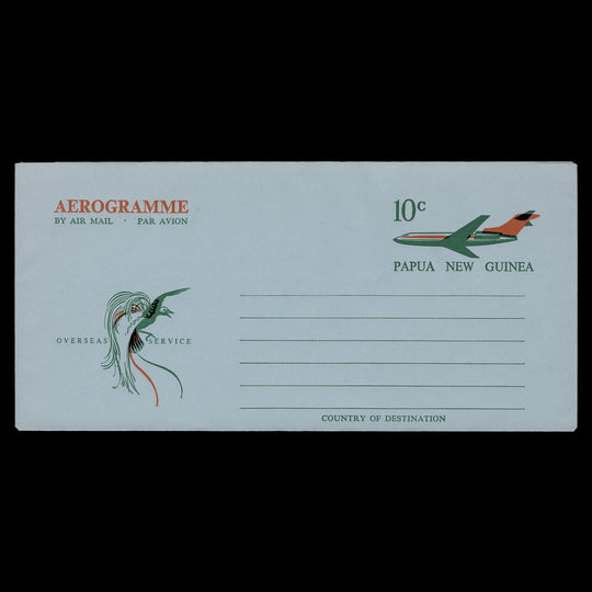 Papua New Guinea 1972 (Unused) 10c Aircraft aerogramme