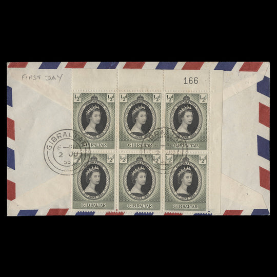Gibraltar 1953 (FDC) ½d Coronation block