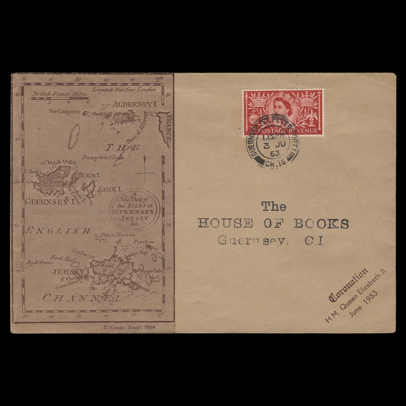 Great Britain 1953 (FDC) 2½d Coronation, GUERNSEY