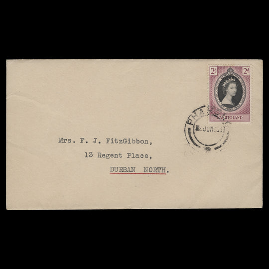 Basutoland 1953 Coronation pre-release cover, PHAMONG