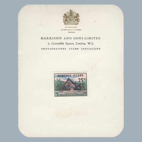 Norfolk Island 1966 Melanesian Mission Centenary imperf proof