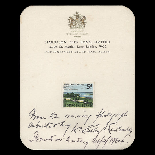 Norfolk Island 1964 Overlooking Kingston imperf proof