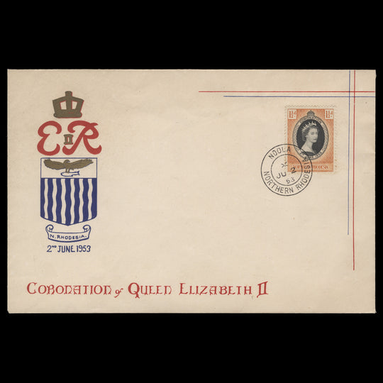 Northern Rhodesia 1953 (FDC) 1½d Coronation, NDOLA