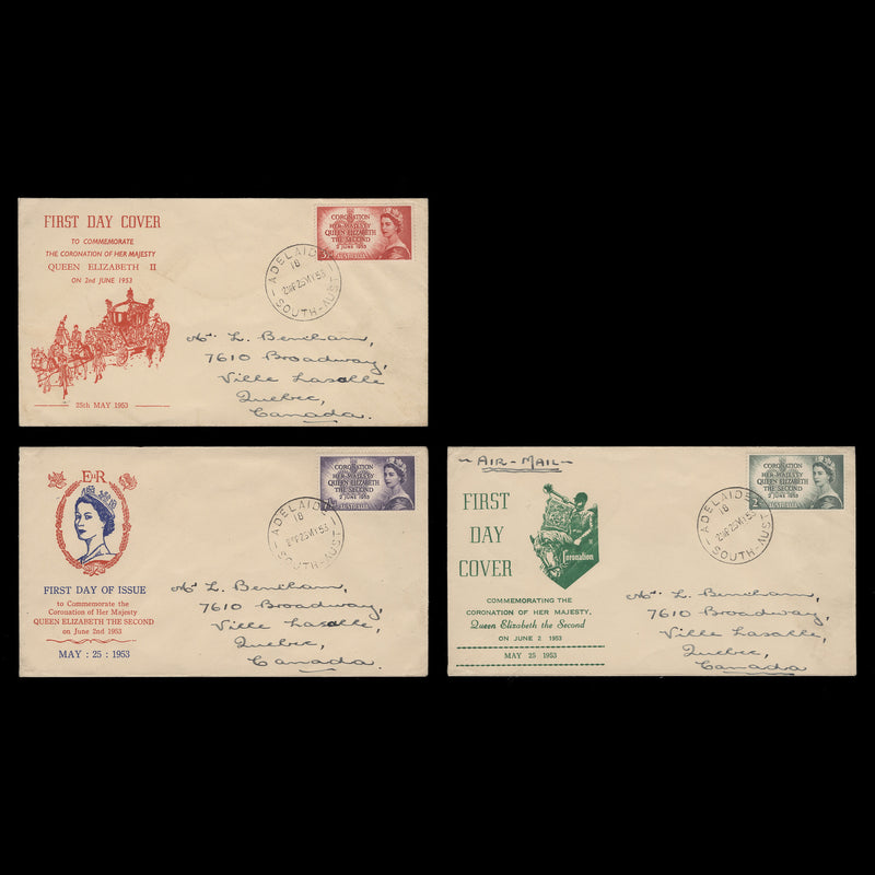 Australia 1953 Coronation first day covers, ADELAIDE