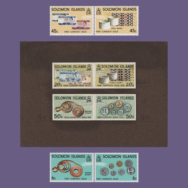 Solomon Islands 1977 First Currency watercolour essays, De La Rue