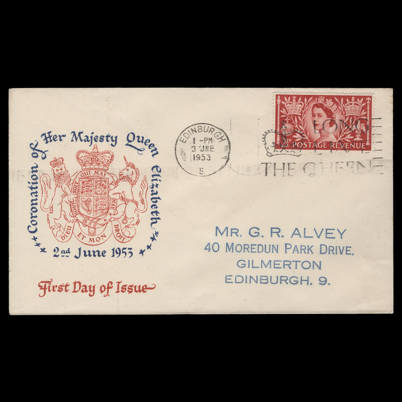 Great Britain 1953 (FDC) 2½d Coronation, EDINBURGH