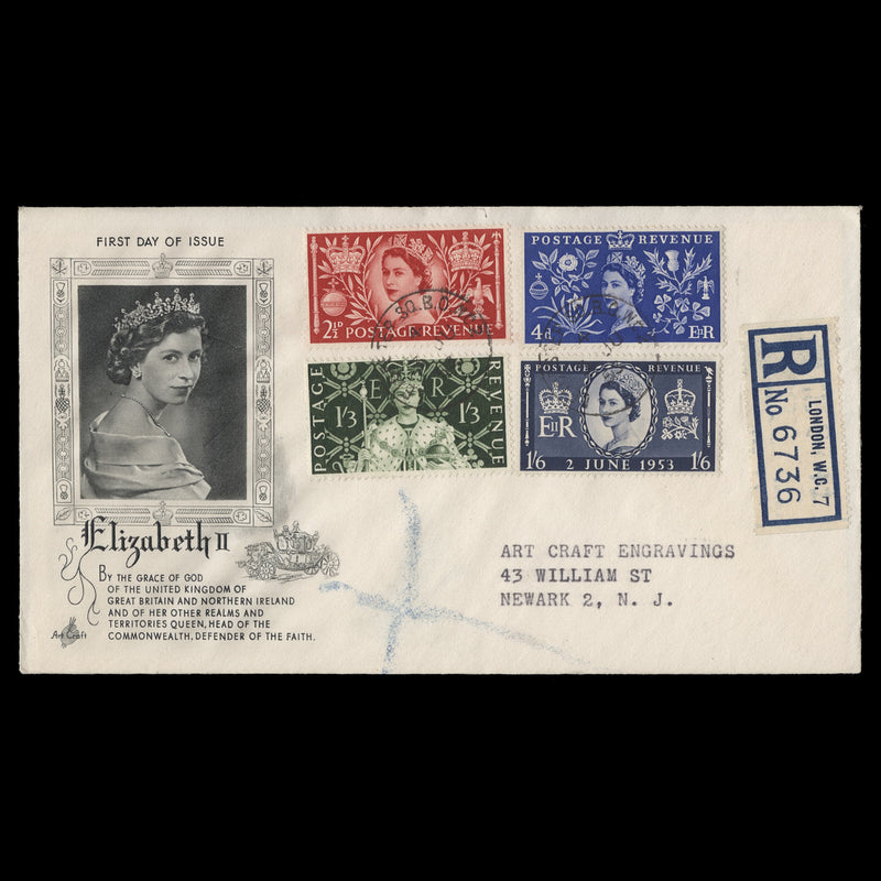 Great Britain 1953 Coronation first day cover, LEICESTER SQ