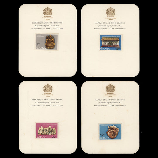 Ghana 1970 Artifacts & Archaeological Sites imperf proofs on presentation cards