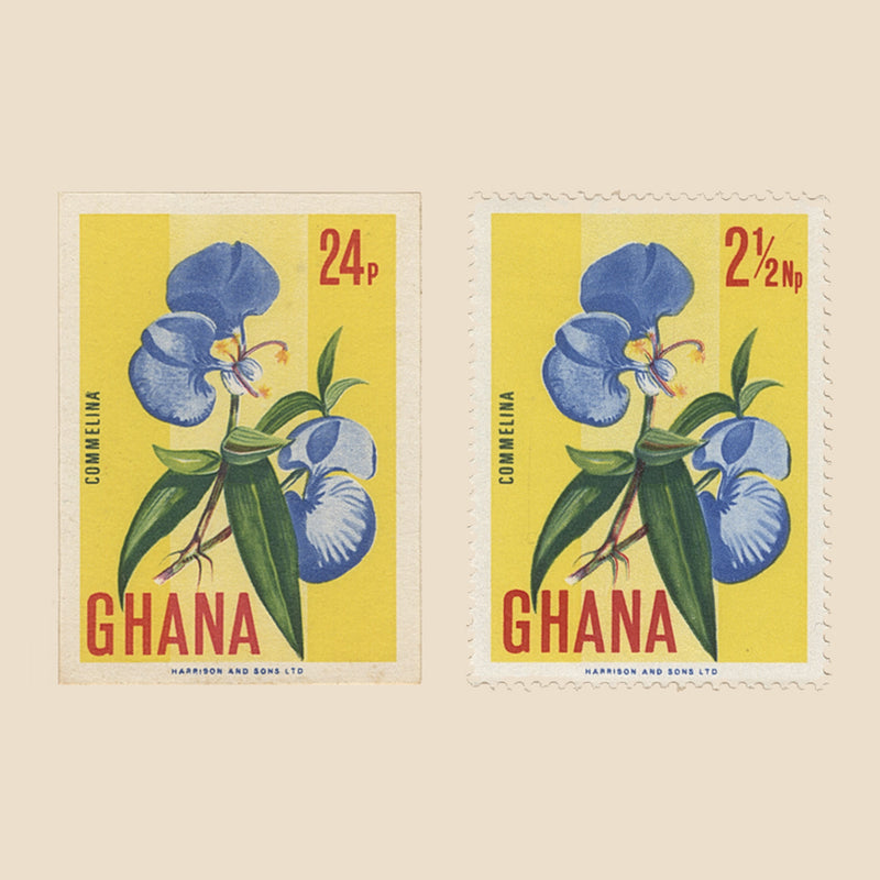 Ghana 1967 Commelina imperf proof with unadopted value