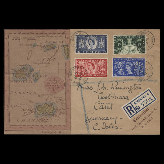 Great Britain 1953 Coronation first day cover, GUERNSEY