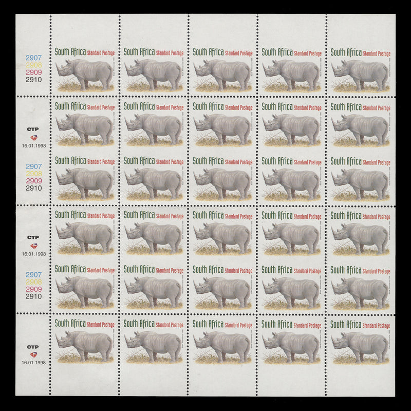 South Africa 1998 Black Rhino uncut booklet sheet