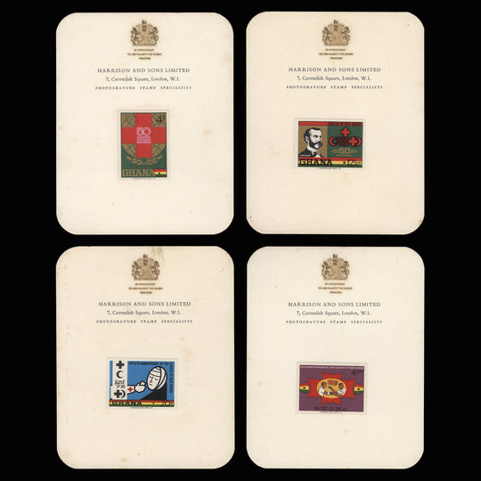 Ghana 1970 Red Cross Societies imperf proofs on presentation cards