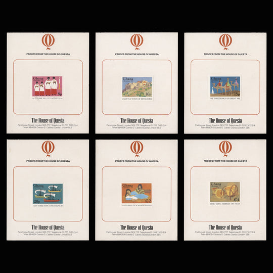 Ghana 1979 Christmas imperf proofs on presentation cards