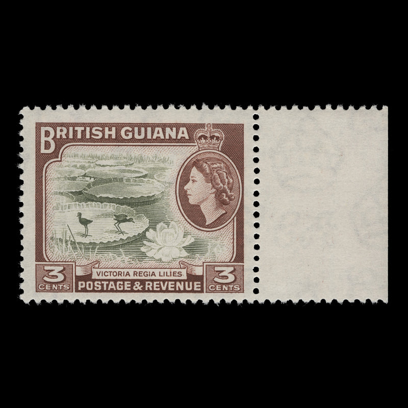 British Guiana 1963 (MNH) 3c Victoria Regia Lilies, De La Rue