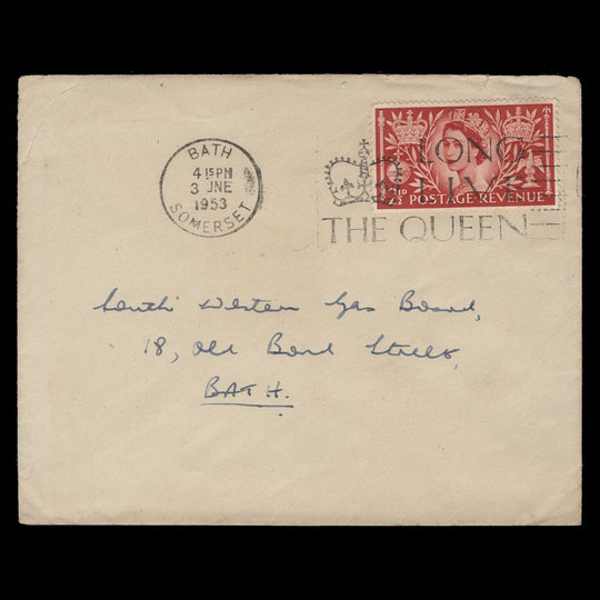 Great Britain 1953 (FDC) 2½d Coronation, BATH