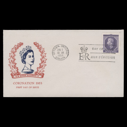 Canada 1953 (FDC) 4c Coronation, OTTAWA