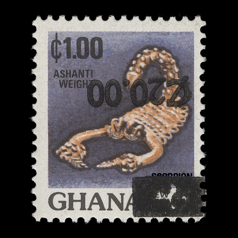 Ghana 1988 (Variety) C20/C1 Scorpion with inverted surcharge