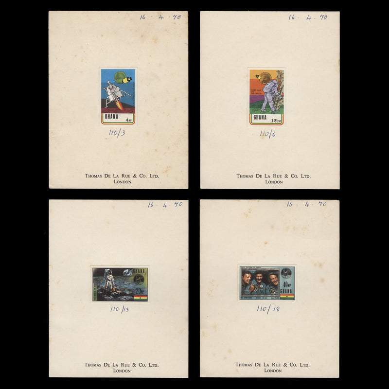Ghana 1970 Moon Landing imperf proofs with shade differences