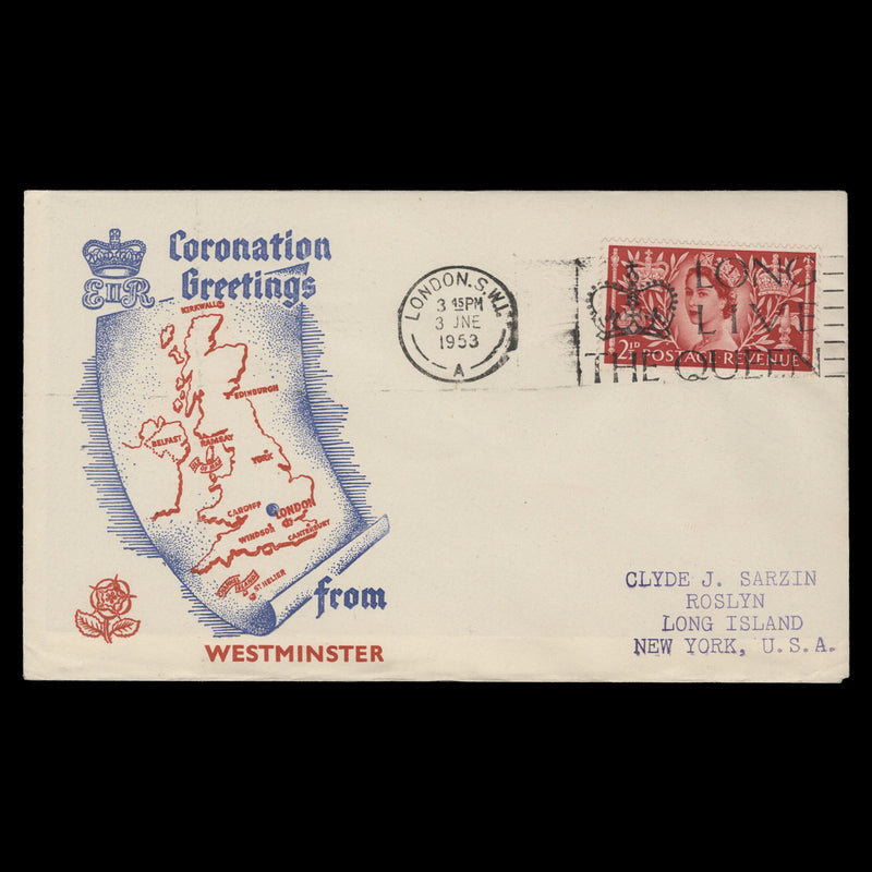 Great Britain 1953 (FDC) 2½d Coronation, LONDON