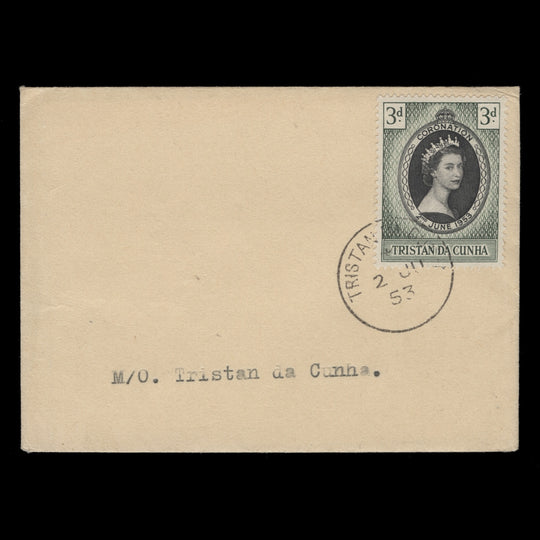Tristan da Cunha 1953 (FDC) 3d Coronation