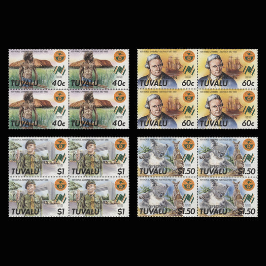 Tuvalu 1987 (MNH) World Scout Jamboree SPECIMEN blocks