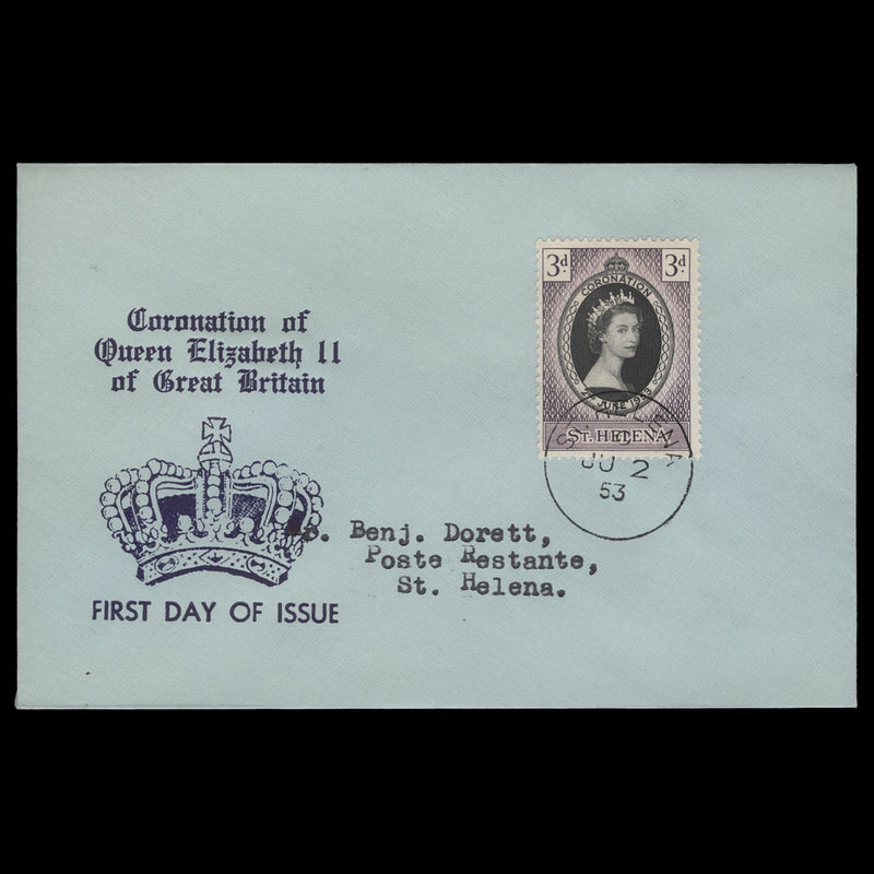 Saint Helena 1953 (FDC) 3d Coronation
