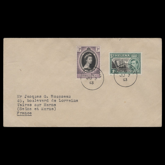 Saint Helena 1953 (FDC) 3d Coronation