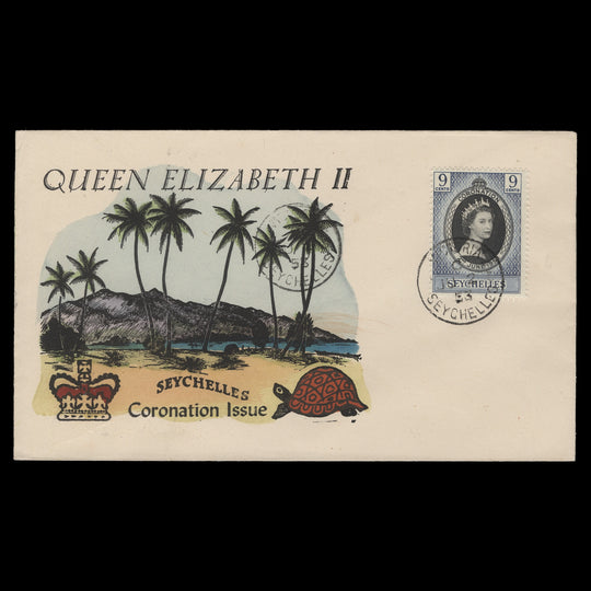 Seychelles 1953 (FDC) 9c Coronation, VICTORIA
