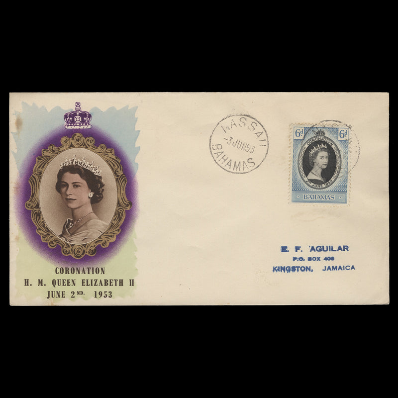 Bahamas 1953 (FDC) 6d Coronation, NASSAU