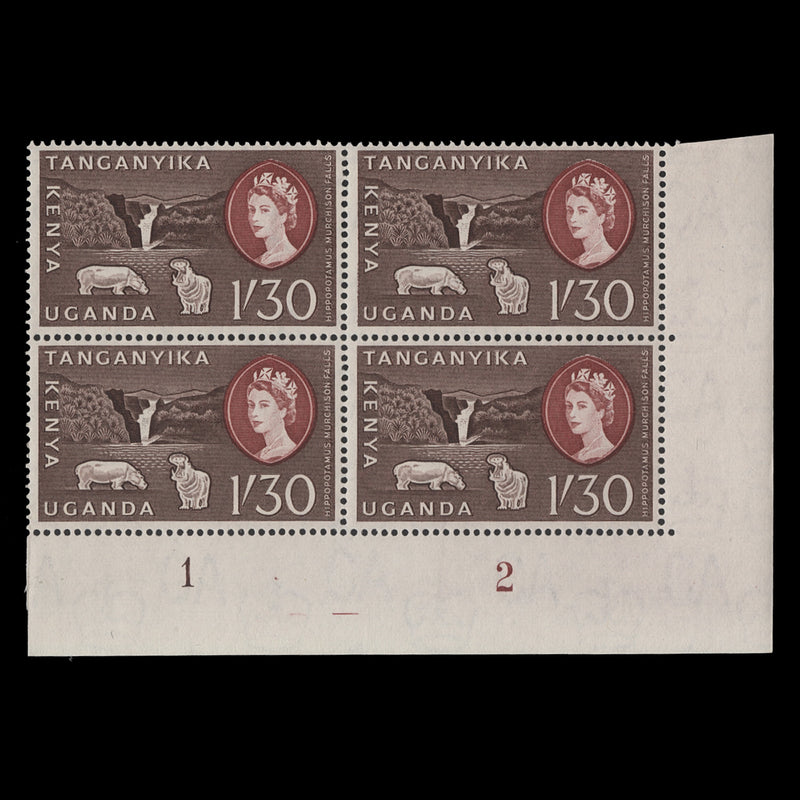 Kenya Uganda Tanganyika 1960 (MNH) 1s30 Murchison Falls plate 1–2 block