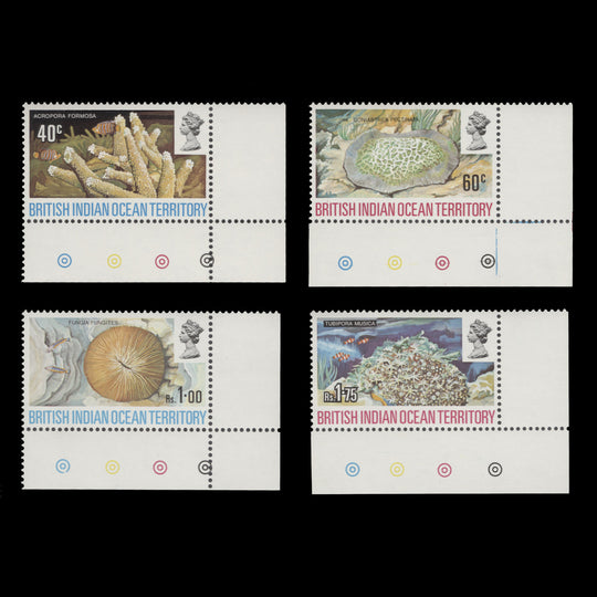 BIOT 1972 (MNH) Coral traffic light singles