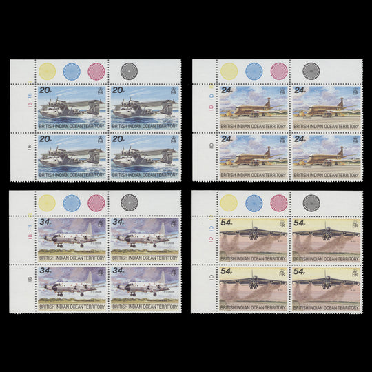BIOT 1992 (MNH) Visiting Aircraft plate blocks