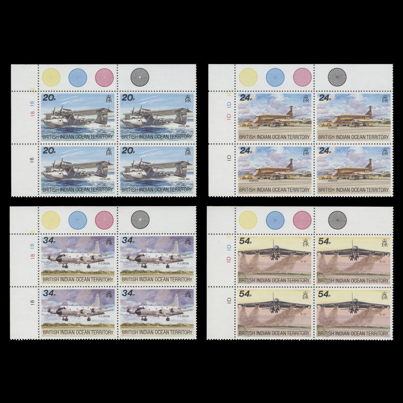 British Indian Ocean Territory 1992 (MNH) Visiting Aircraft plate blocks