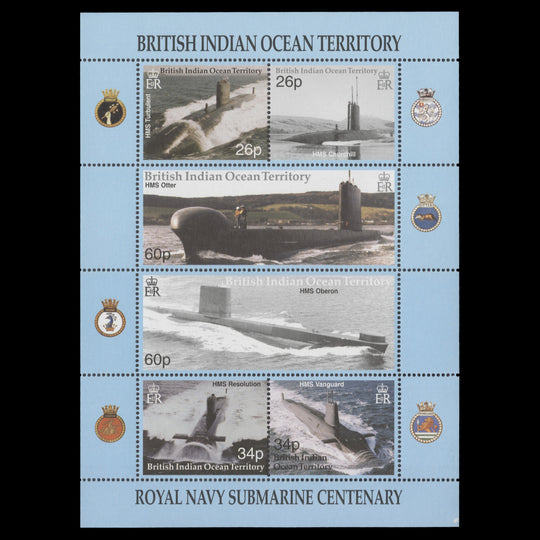 BIOT 2001 (MNH) Submarine Centenary sheetlet