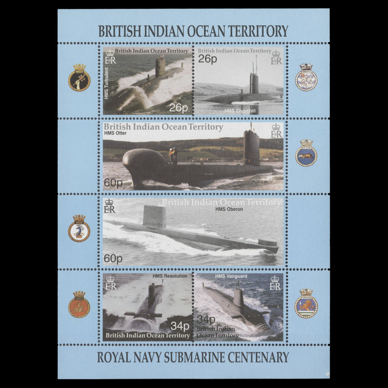 British Indian Ocean Territory 2001 (MNH) Submarine Centenary sheetlet