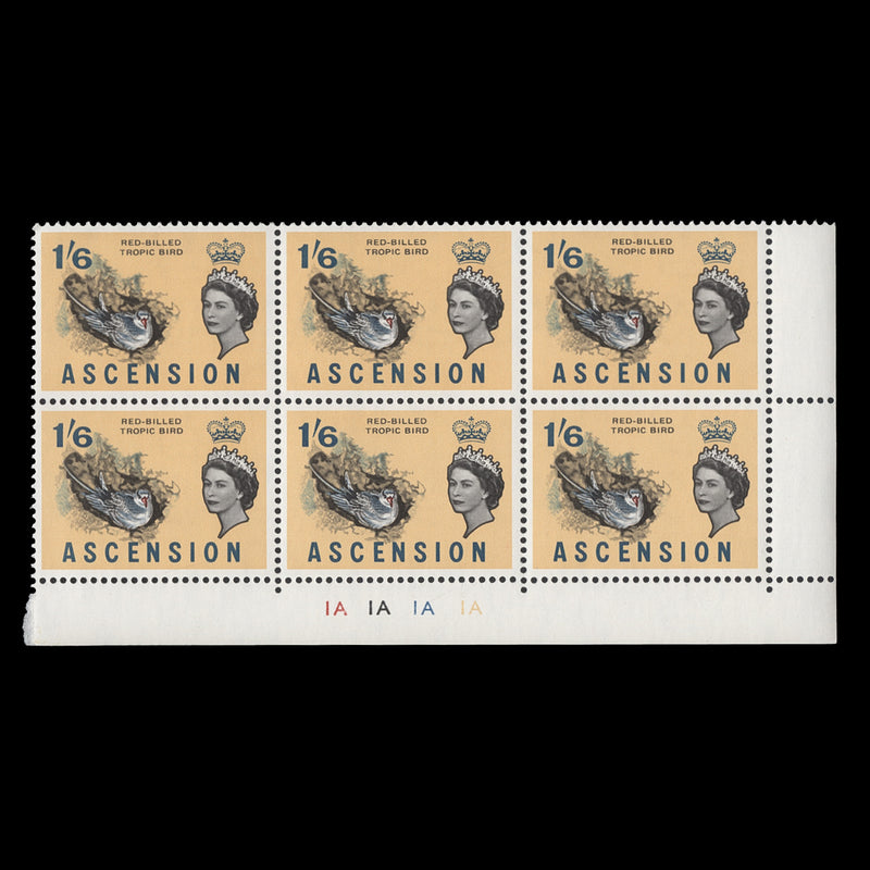 Ascension 1963 (MNH) 1s6d Red-Billed Tropic Bird plate block