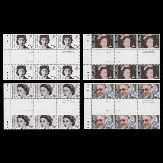 BIOT 2006 (MNH) QEII's Birthday plate blocks