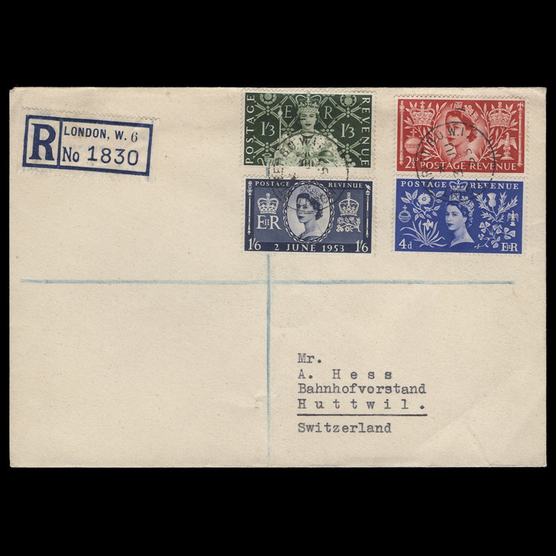 Great Britain 1953 Coronation first day cover, MOUNT STREET