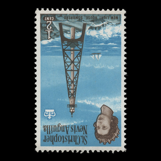 St Christopher Nevis Anguilla 1963 (Variety) ½c New Lighthouse with inverted watermark