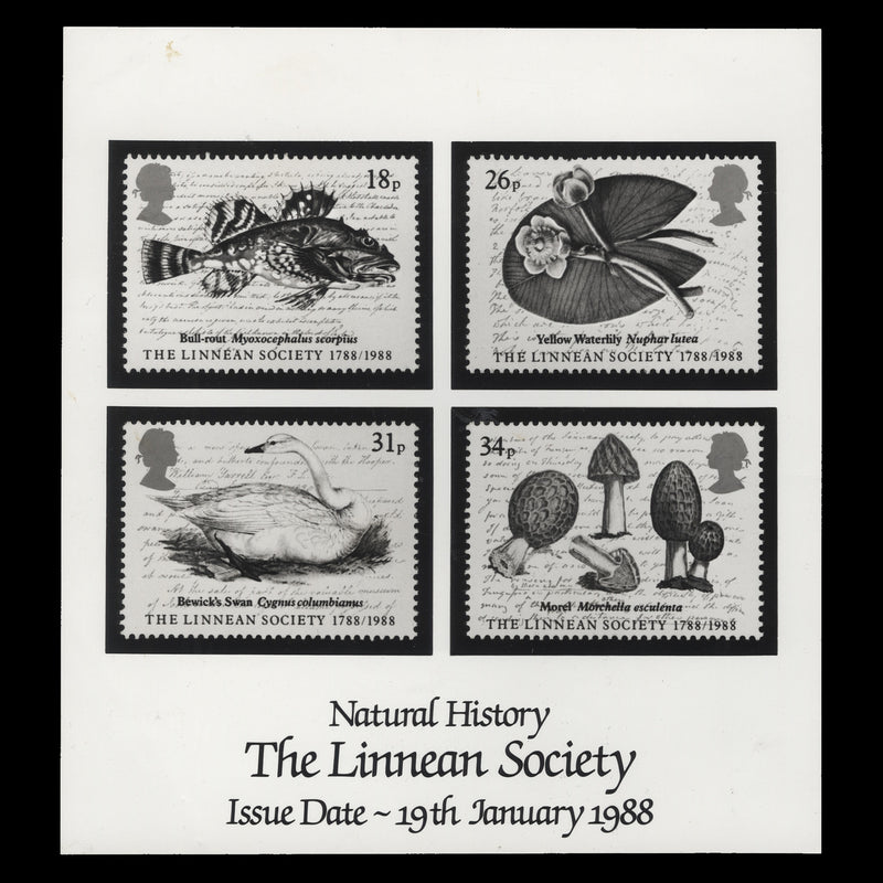 Great Britain 1988 Linnean Society Bicentenary publicity card
